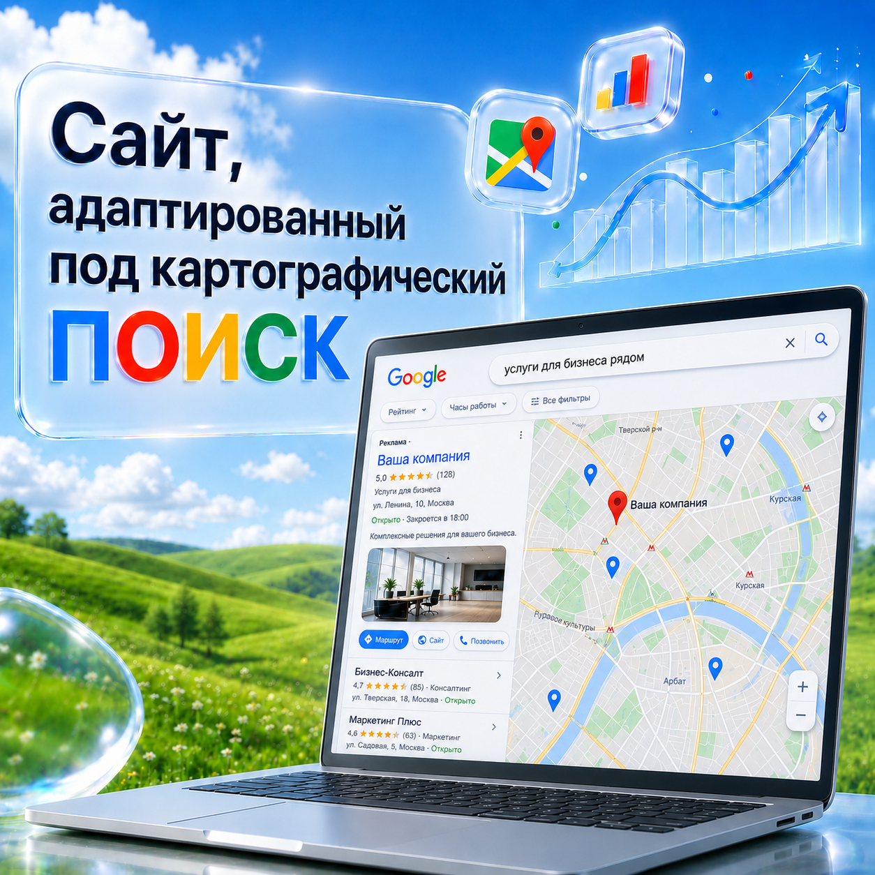 Сайт, адаптированный под картографический поиск