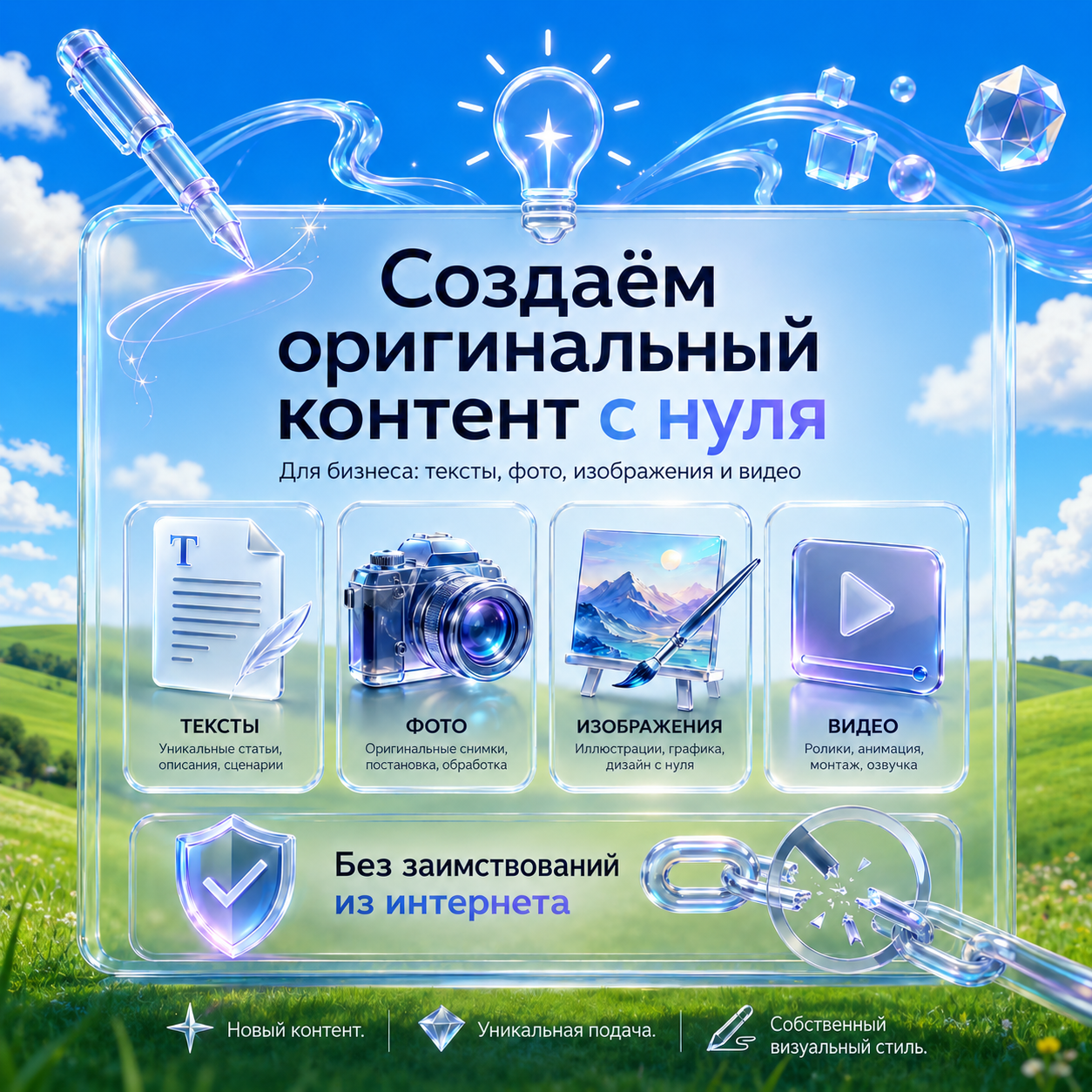 Оригинальный контент с нуля