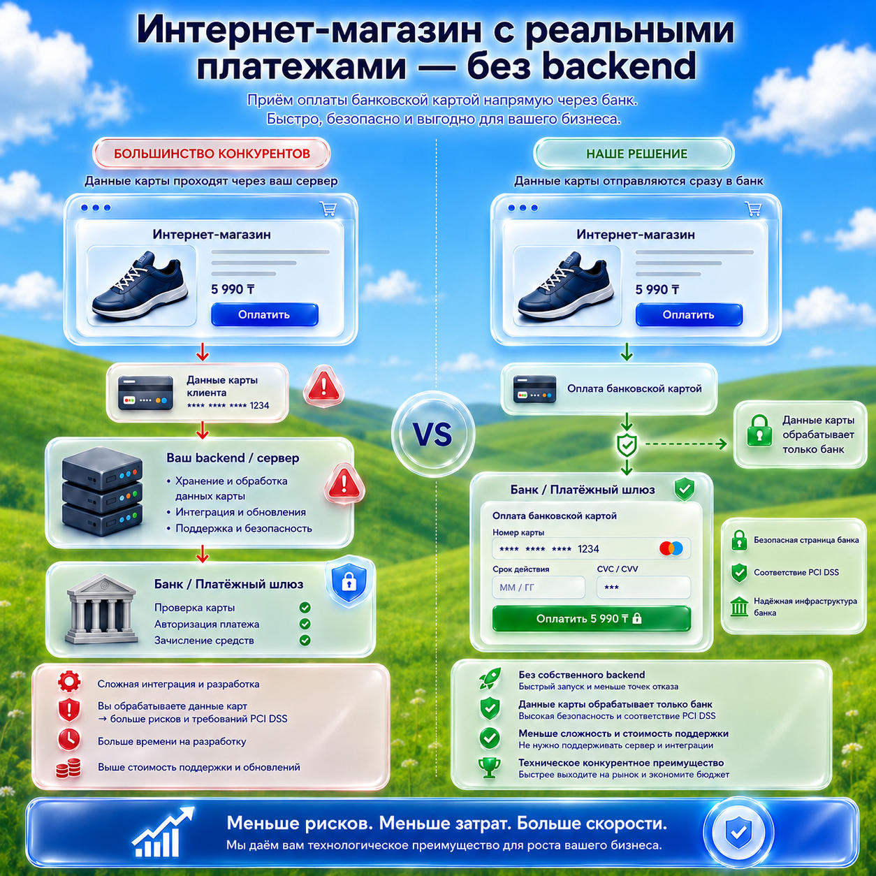 Интернет-магазин с реальными платежами без backend